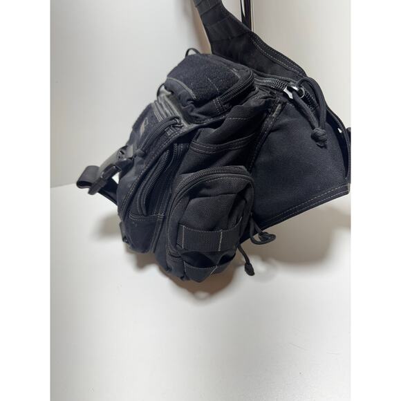 Expedition Hard Use Gear Tactical Black Jumbo Sling Bag Multi Pocket Utility - Picture 3 of 9